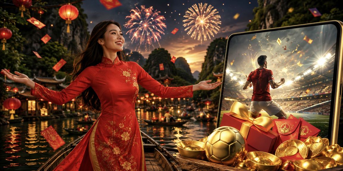Người dùng mặc áo dài thực hiện nạp tiền và nhận thưởng tại Ninh Bình