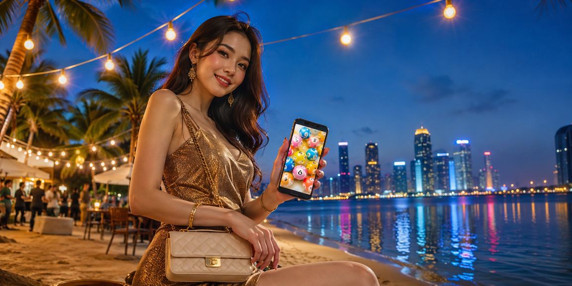 Người chơi giải trí tại bãi biển Phú Quốc với điện thoại và xổ số online